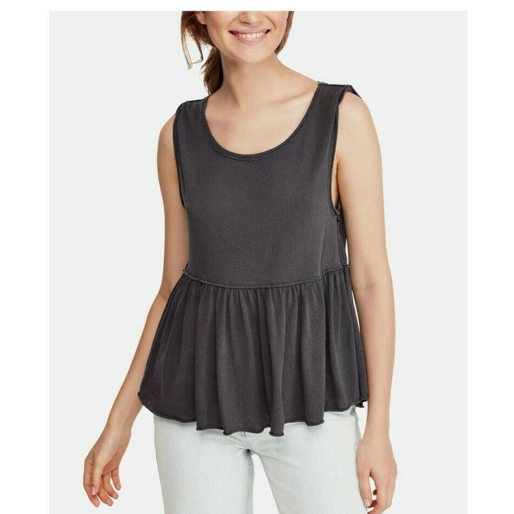 NWT FREE PEOPLE  Black Sleeveless Top Size S Boho